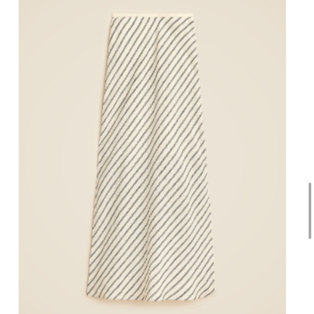 NWT J. Crew beige striped Maxi linen slip skirt, size S